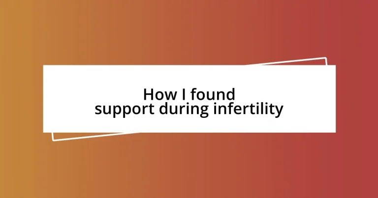 How I found support during infertility