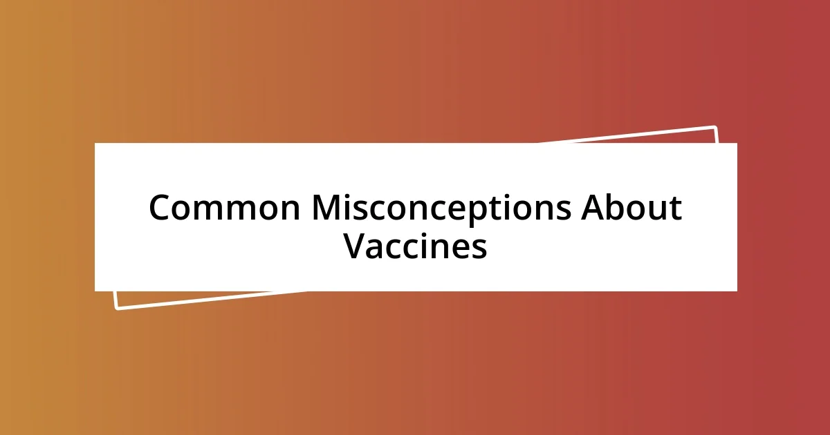 Common Misconceptions About Vaccines